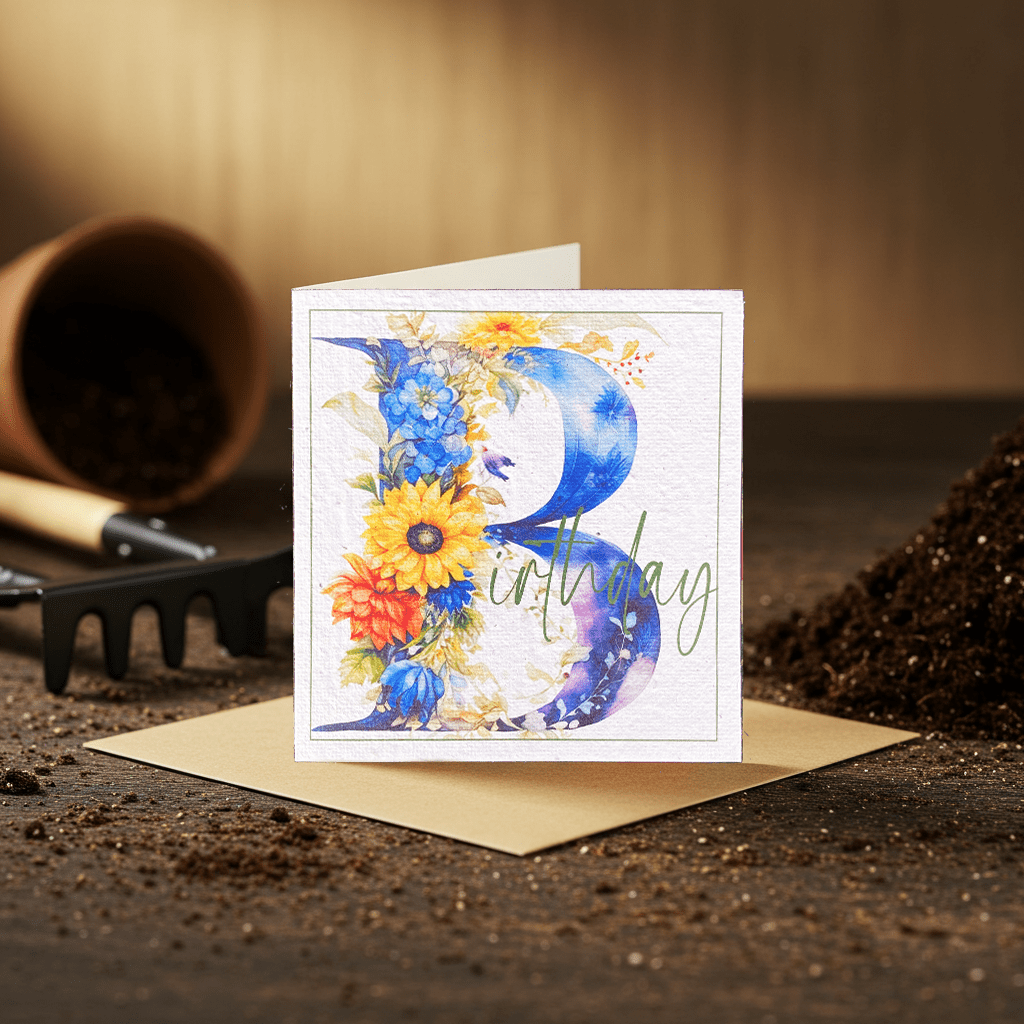 Birthday 'B' Plantable Card - Plantacard