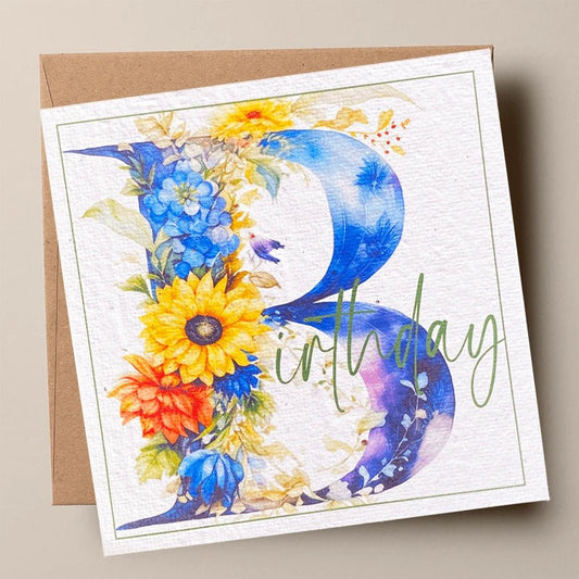 Birthday 'B' Plantable Card - Plantacard