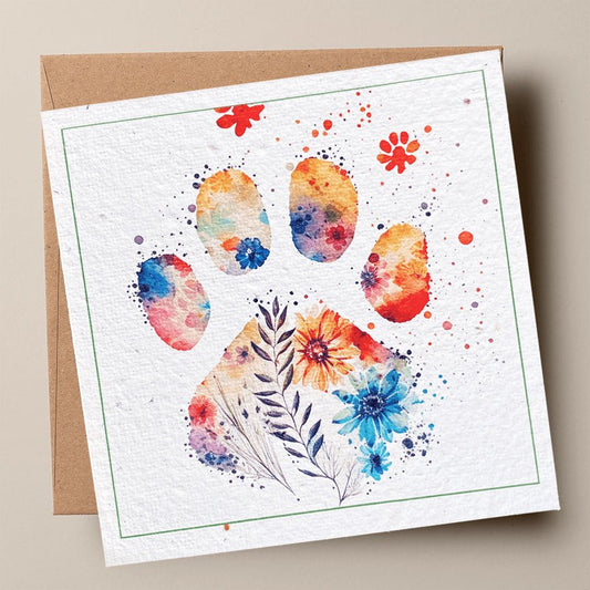 Floral Paw Plantable Card - Plantacard