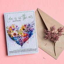 LOVE IS IN THE AIR Plantacard🌱Grow me into Swan River Daisy, Chamomile, Alyssum & Pink Ageratum - Plantacard